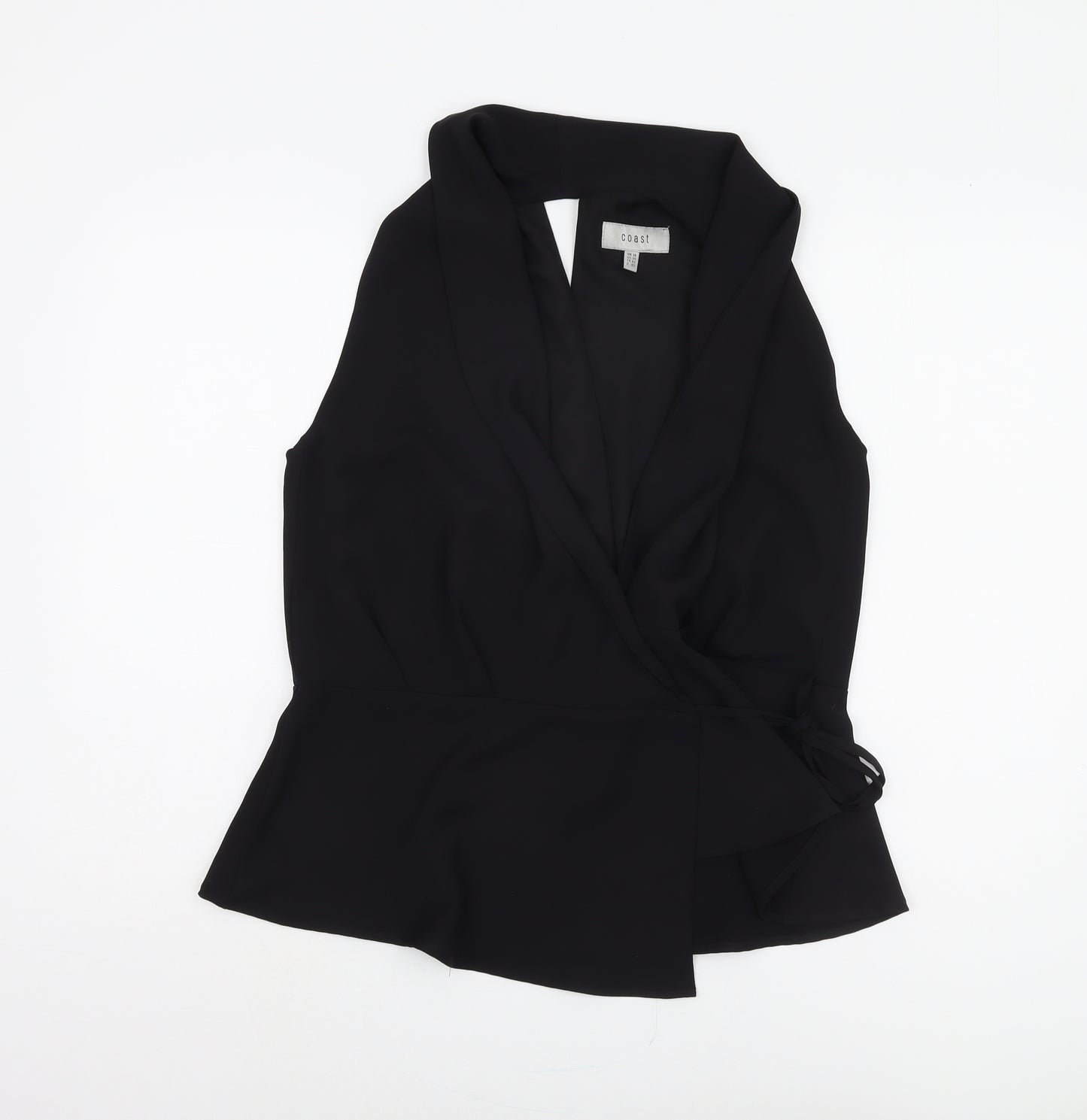Coast Women's Black Wrap Blouse Size 14