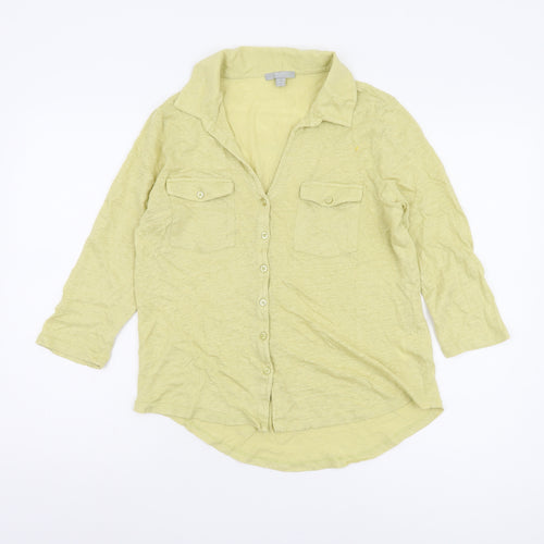 Pure Collection Women's Green Button-Up Shirt, Size 14