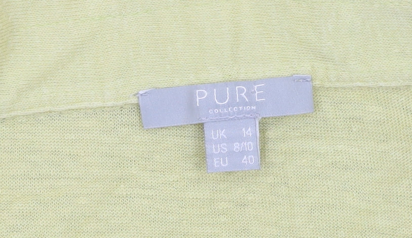 Pure Collection Women's Green Button-Up Shirt, Size 14