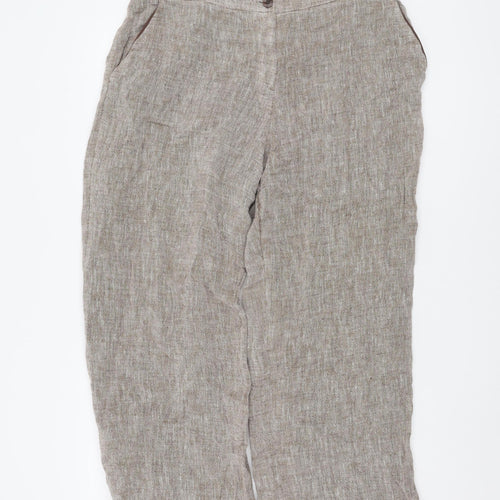 Alex & Co. Women's Brown Linen Trousers, Size 16