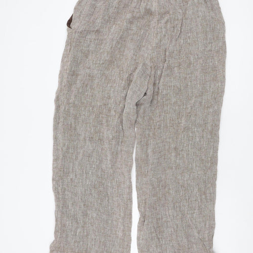 Alex & Co. Women's Brown Linen Trousers, Size 16