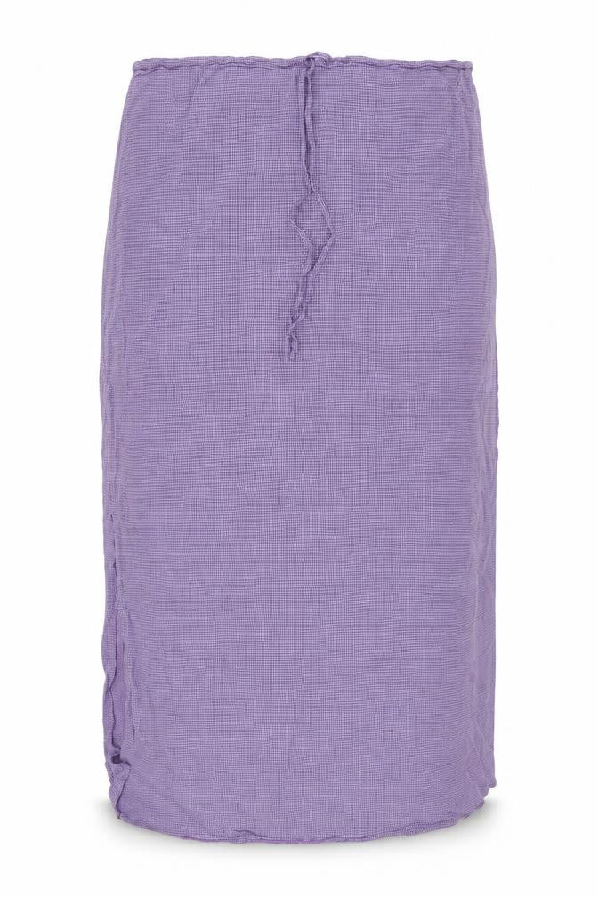 Front view of Wallis Women's Purple Midi Check Skirt, size 16