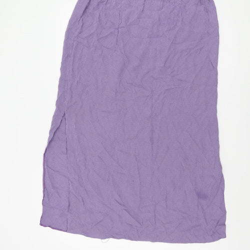 Wallis Women's Purple Midi Check Skirt Size 16