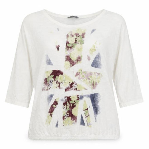 South Women's White T-Shirt Size 16 3/4 Sleeve Cotton