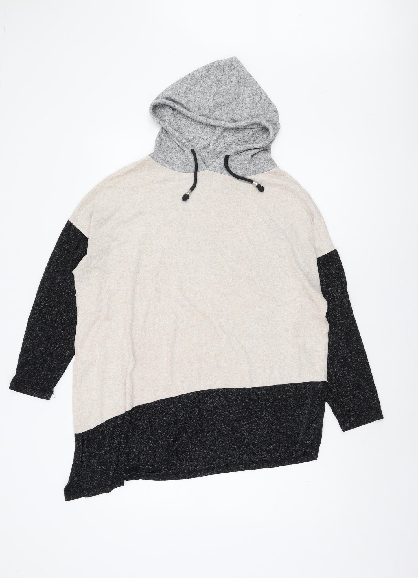 Wallis Women's Hooded Jumper Beige Grey Medium