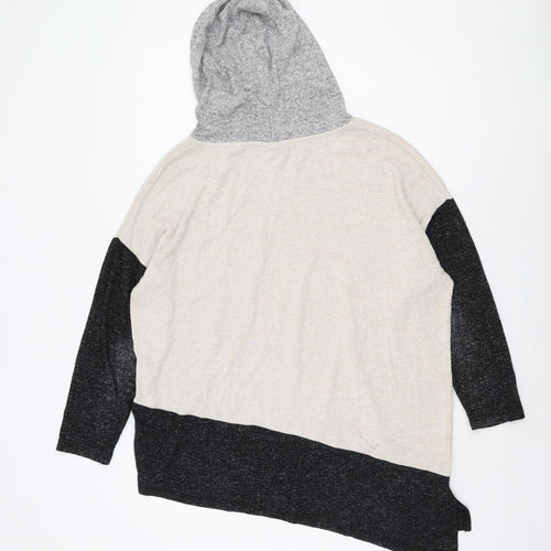 Wallis Women's Hooded Jumper Beige Grey Medium