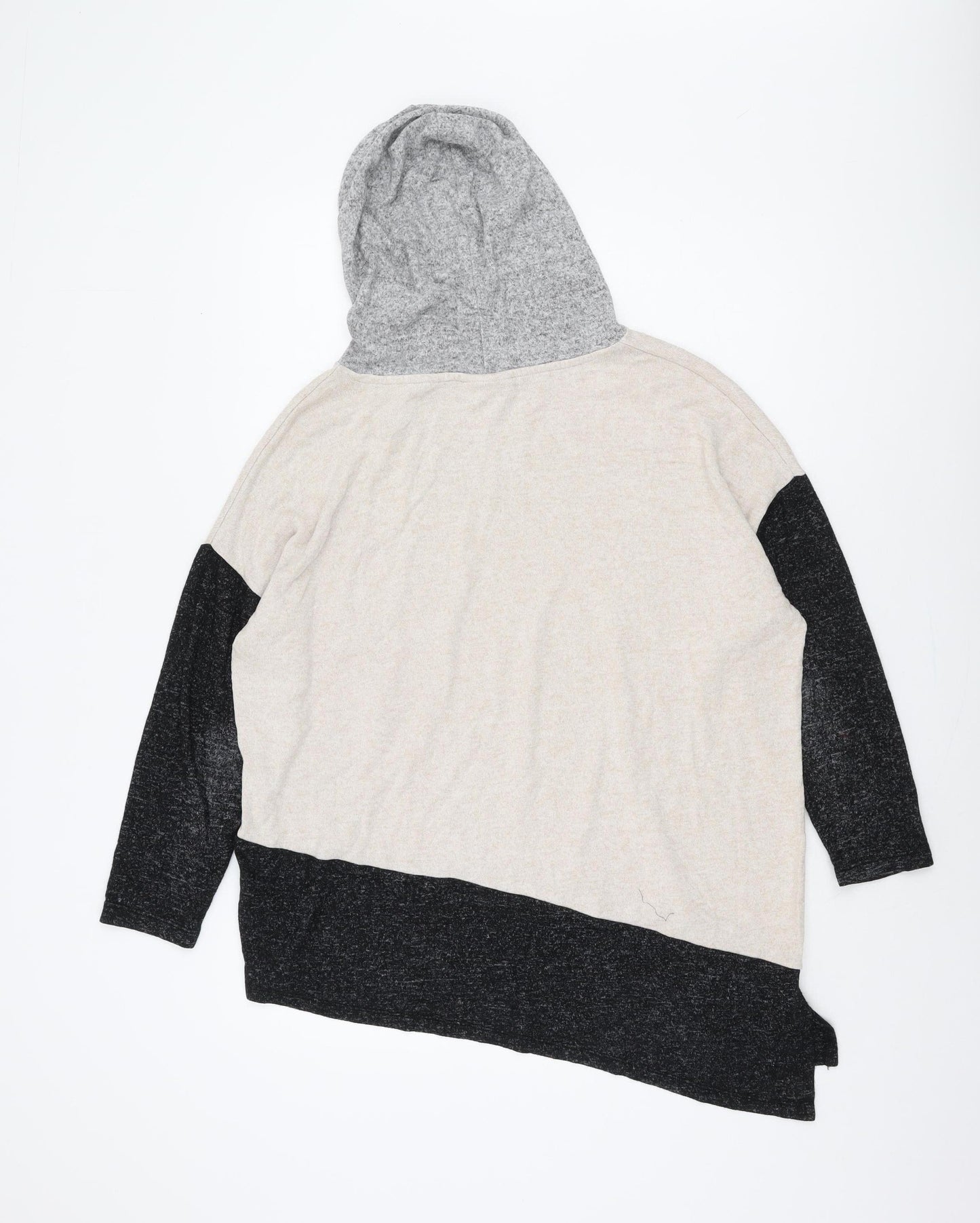 Wallis Women's Hooded Jumper Beige Grey Medium