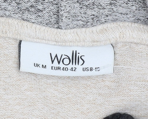 Wallis Women's Hooded Jumper Beige Grey Medium