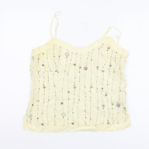 Fat Face Yellow Women's Silk Top Size 16 - Summer Casual