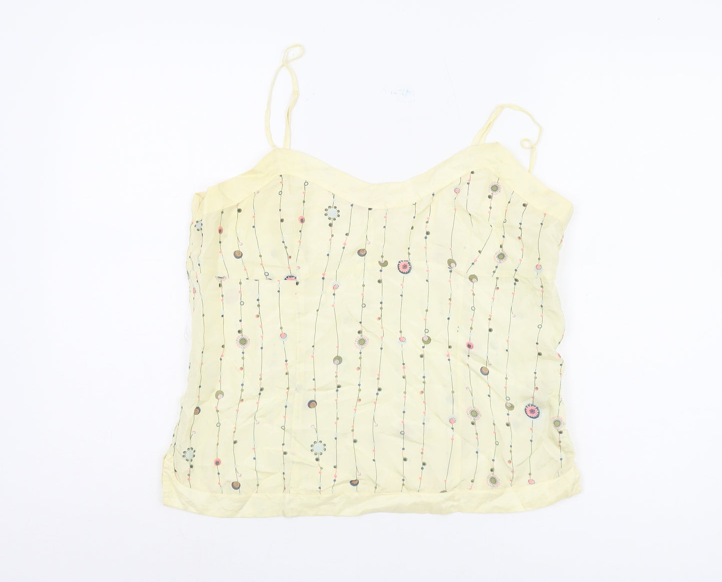 Fat Face Yellow Women's Silk Top Size 16 - Summer Casual