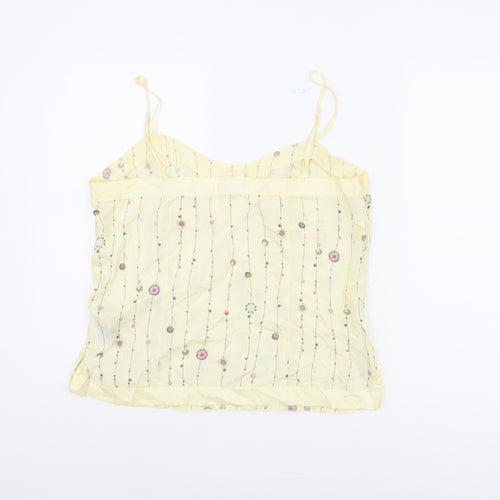 Fat Face Yellow Women's Silk Top Size 16 - Summer Casual