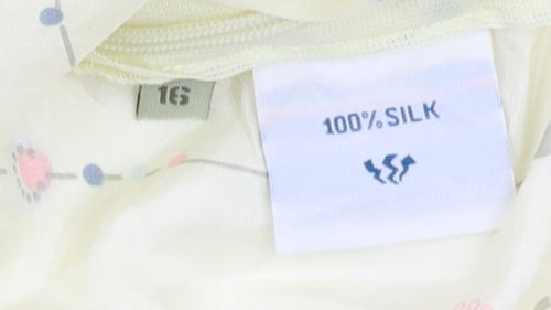 Fat Face Yellow Women's Silk Top Size 16 - Summer Casual