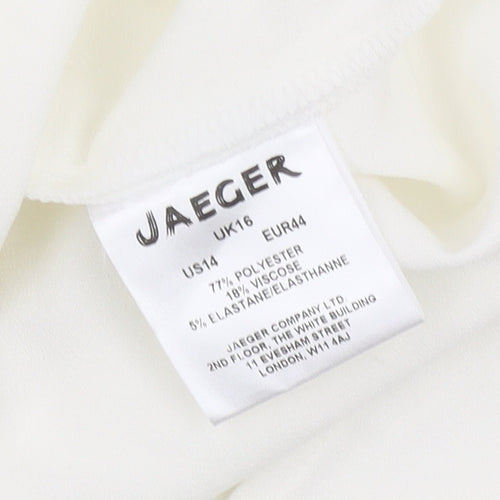 Jaeger Women's Ivory Blouse Size 16 Sleeveless V-Neck