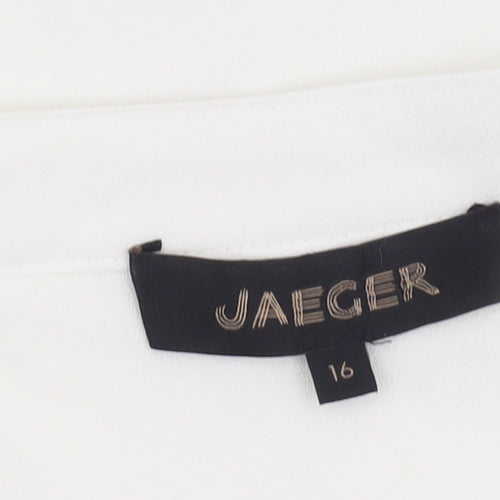Jaeger Women's Ivory Blouse Size 16 Sleeveless V-Neck