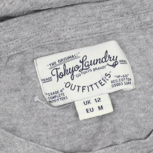 Tokyo Laundry Women's Grey Crew Neck T-Shirt