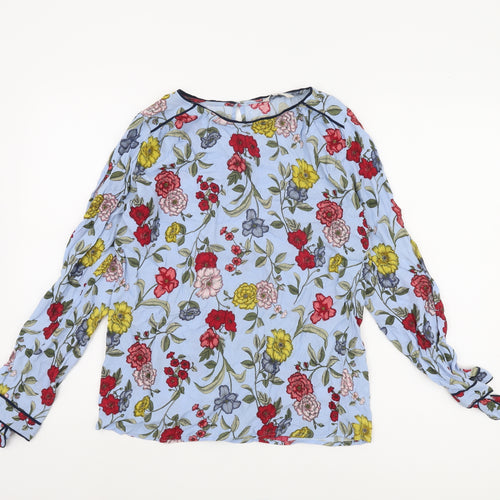 Next Women's Blue Floral Blouse Long Sleeve Size 10