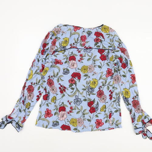 Next Women's Blue Floral Blouse Long Sleeve Size 10
