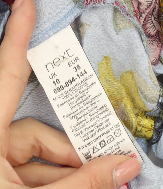 Next Women's Blue Floral Blouse Long Sleeve Size 10