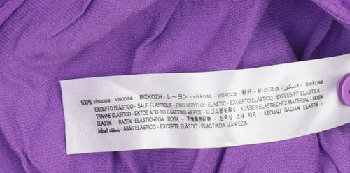 Bershka Women's Purple Wrap Long-Sleeve Top