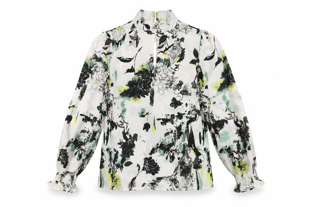 Front view of Next Women's Multicoloured Floral Blouse, size 14, Casual Style