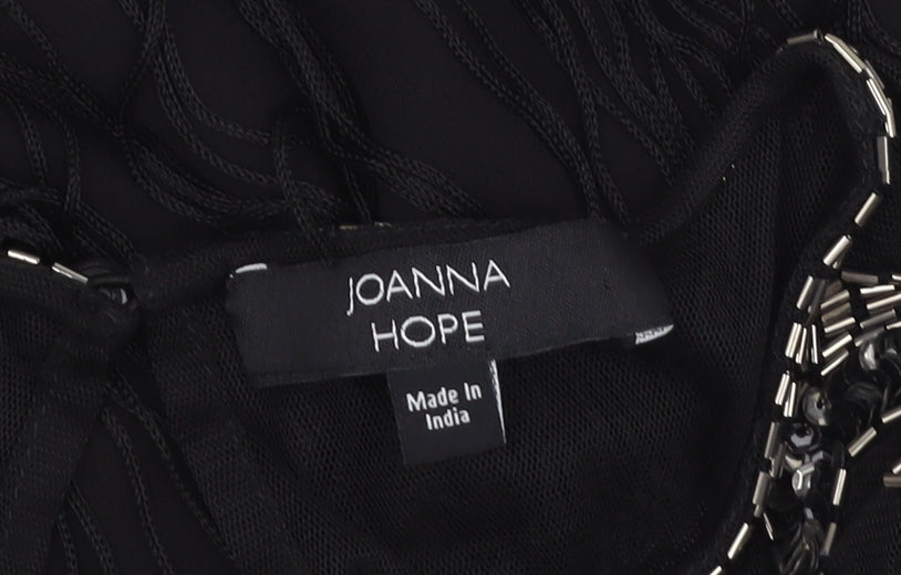 Joanna Hope Women's Black Beaded Party Blouse Size 10