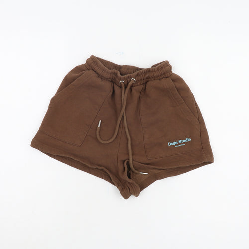 Boohoo Women's Brown Sweat Shorts - Size S