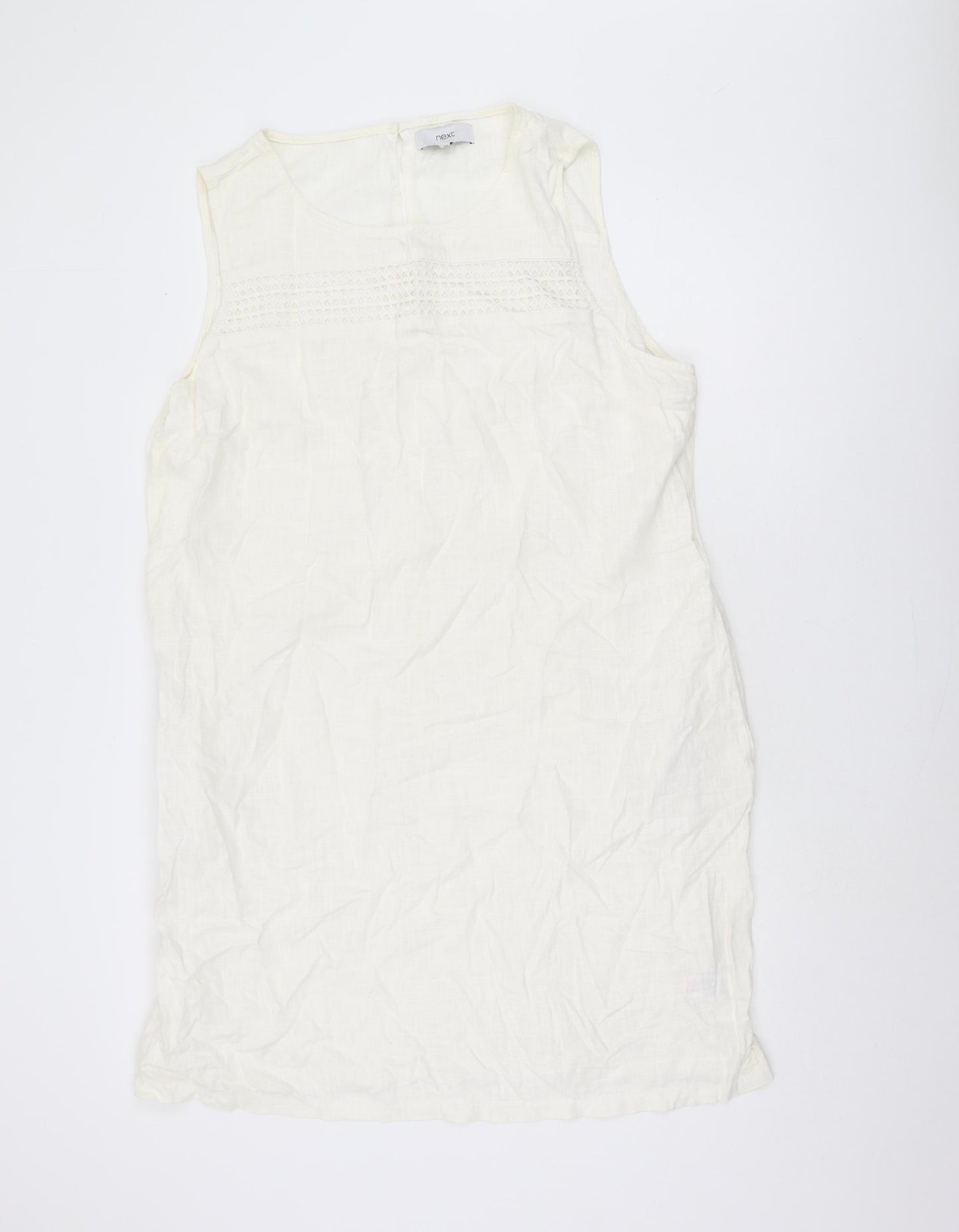 Next Women's Ivory Shift Dress Size 20 in Linen Blend