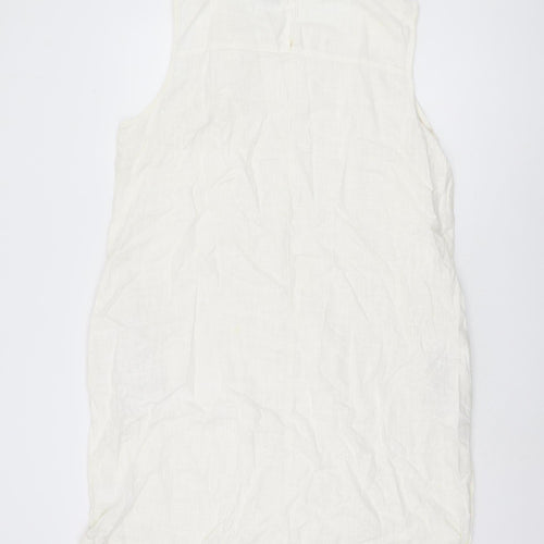 Next Women's Ivory Shift Dress Size 20 in Linen Blend