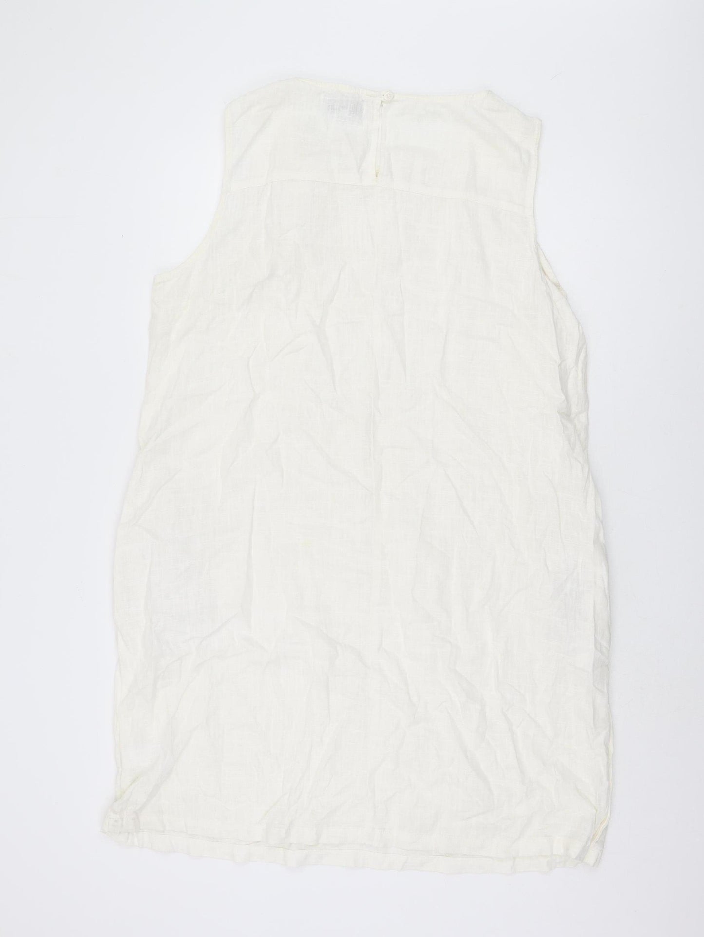 Next Women's Ivory Shift Dress Size 20 in Linen Blend