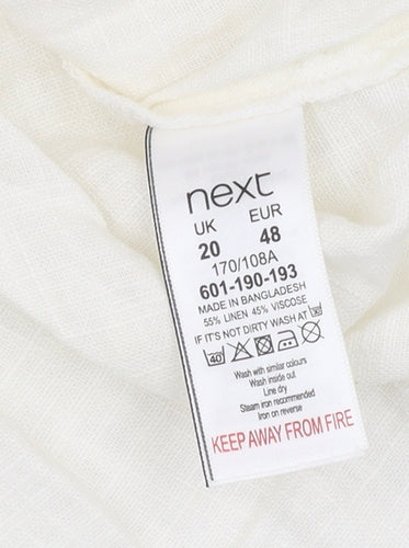 Next Women's Ivory Shift Dress Size 20 in Linen Blend