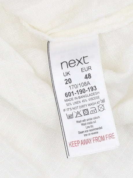 Next Women's Ivory Shift Dress Size 20 in Linen Blend