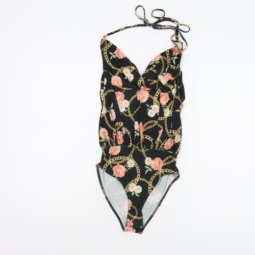 Miss Selfridge Women's Black Floral Bodysuit Size 6