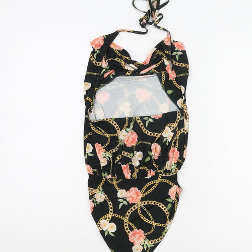 Miss Selfridge Women's Black Floral Bodysuit Size 6