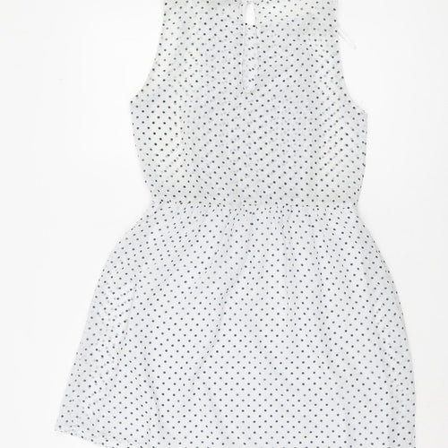 Zara Women's White Polka Dot Sleeveless Dress