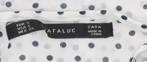 Zara Women's White Polka Dot Sleeveless Dress