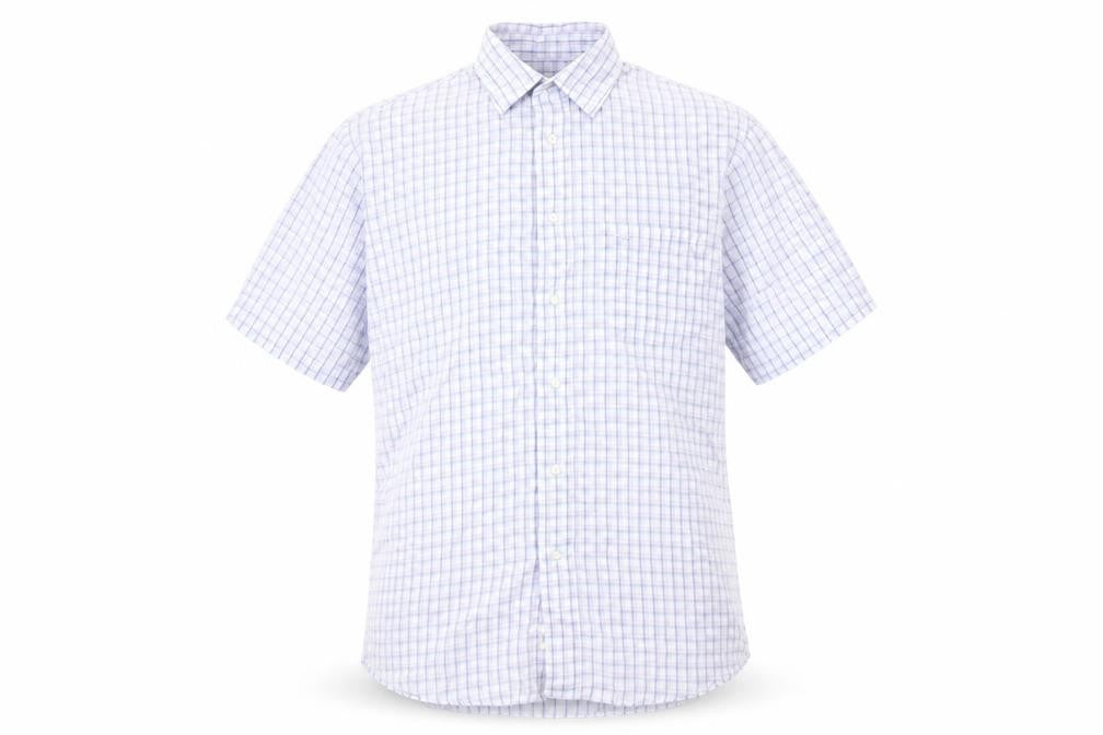 Front view of Wolsey Men's Multicoloured Check Short Sleeve Shirt S