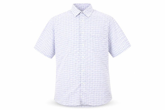 Front view of Wolsey Men's Multicoloured Check Short Sleeve Shirt S