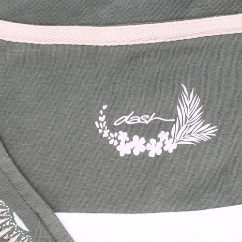 Dash Women's Green V-Neck T-Shirt, Size 20, Embroidered
