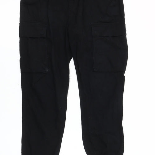 PAZ Italia Men's Black Slim Cargo Trousers, Size 48