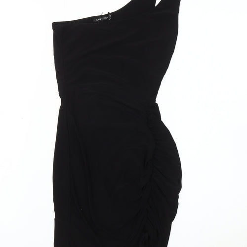 I Saw It First Women Black Knee Length One Shoulder Dress