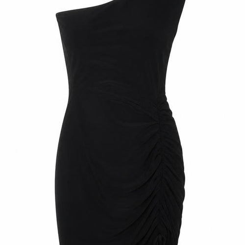 I Saw It First Women Black Knee Length One Shoulder Dress