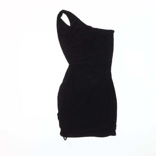 I Saw It First Women Black Knee Length One Shoulder Dress