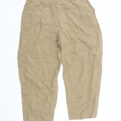 Zara Women's Beige Cropped Trousers - Size M