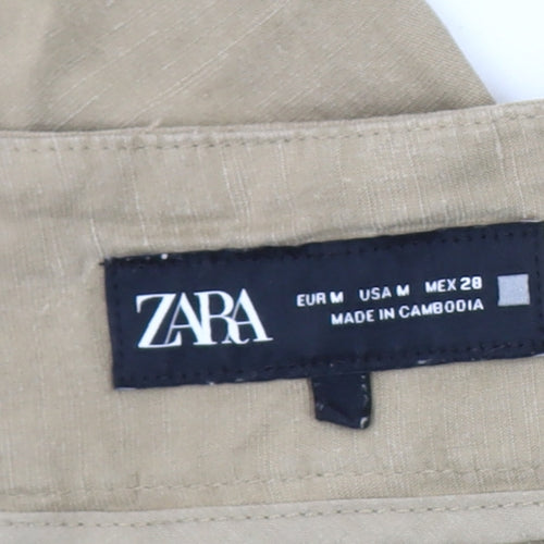 Zara Women's Beige Cropped Trousers - Size M