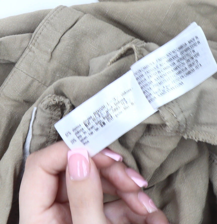 Zara Women's Beige Cropped Trousers - Size M
