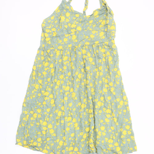 Next Women's Green Floral Halter Dress, Size 6