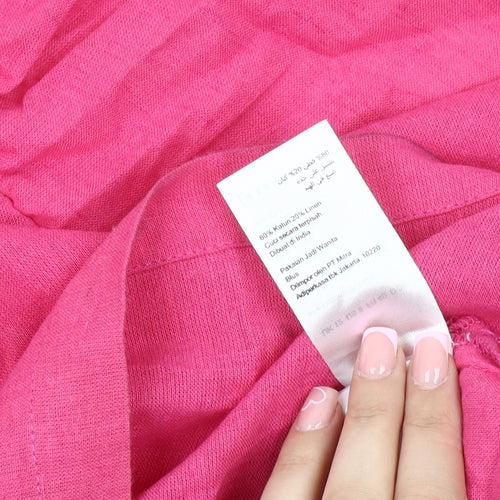 Warehouse Women's Pink One-Shoulder Blouse Size 12