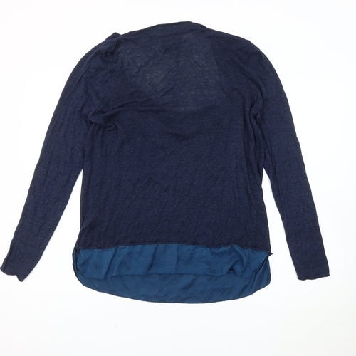 Ghost Women's Blue Linen Cowl Neck Pullover Jumper L