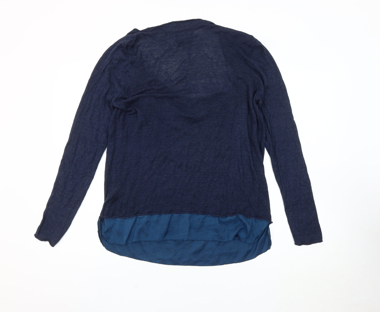 Ghost Women's Blue Linen Cowl Neck Pullover Jumper L