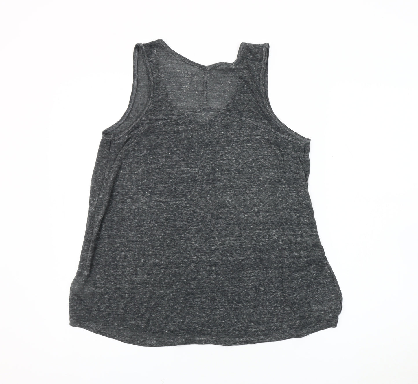 Gap Women's Grey V-Neck Linen Blend Tank Top - M